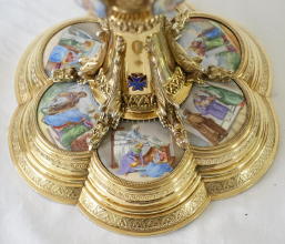 Solid silver gilt antique French Marian Gothic Chalice.